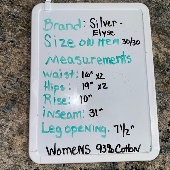 Silver Womens Jeans 30/30 Elyse Straight Fringe Hem Dark Wash Fade Whiskering - Picture 8 of 8